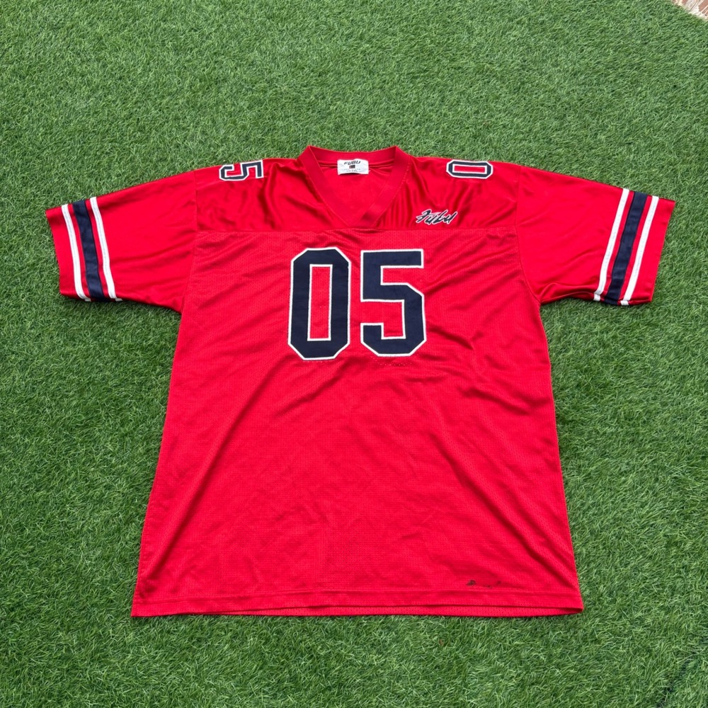 FUBU Football Jersey Mens XXL Red 05 Mesh V-Neck Vintage Streetwear